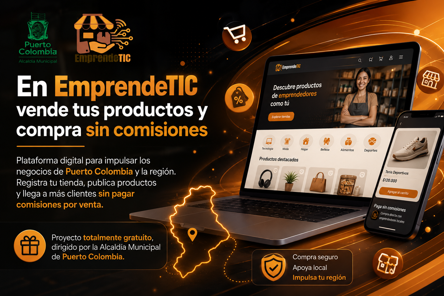 Plataforma digital para impulsar los negocios de Puerto Colombia