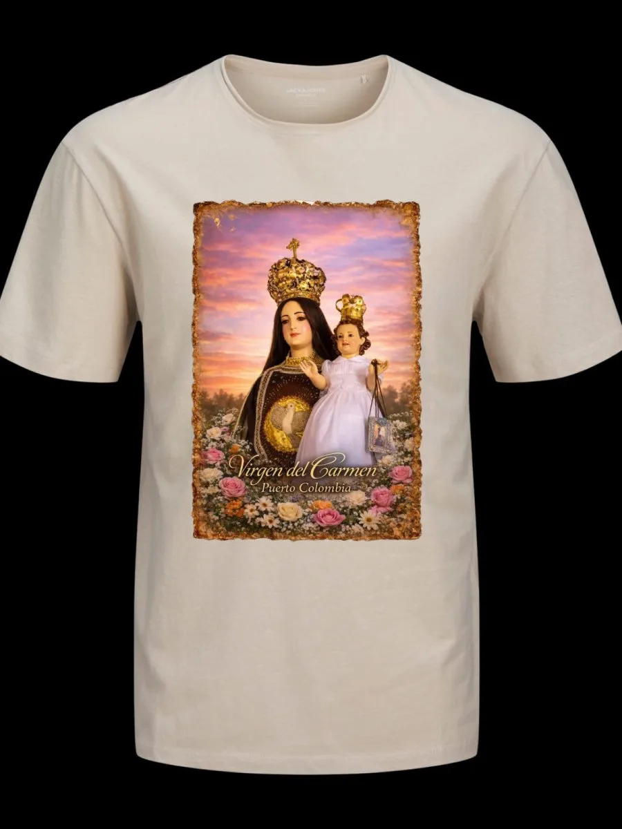 Suéter de la Virgen del Carmen Atardecer Dorado